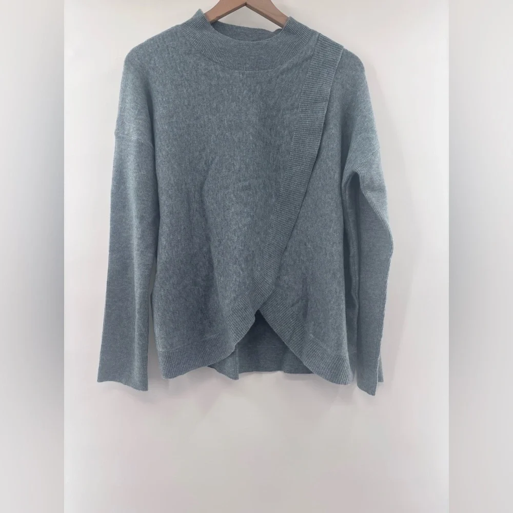 Ripe Desi Crossover Maternity Nursing Sweater in Blue Marle Size Large